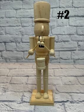 NEW 14” Paintable Wooden Drummer Nutcracker Make Market Unfinished Marching Band